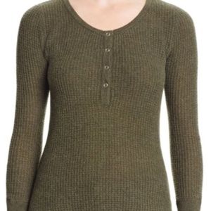Aqua cashmere waffle knit henley
